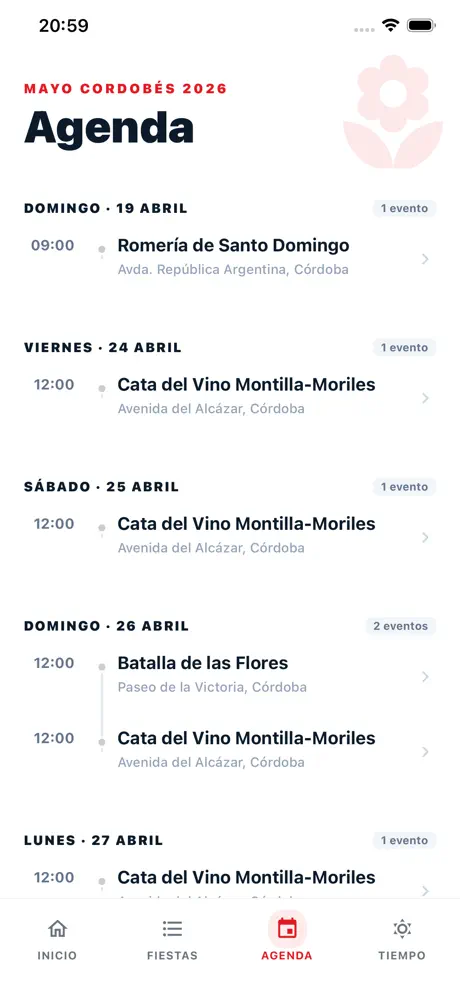 Agenda de eventos del Mayo Cordobés 2026