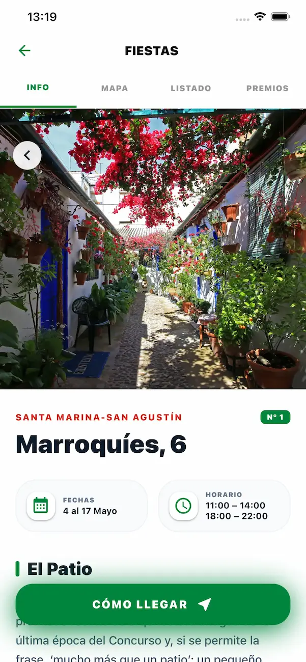 Ficha de cada patio – Mayo Cordobés 2026