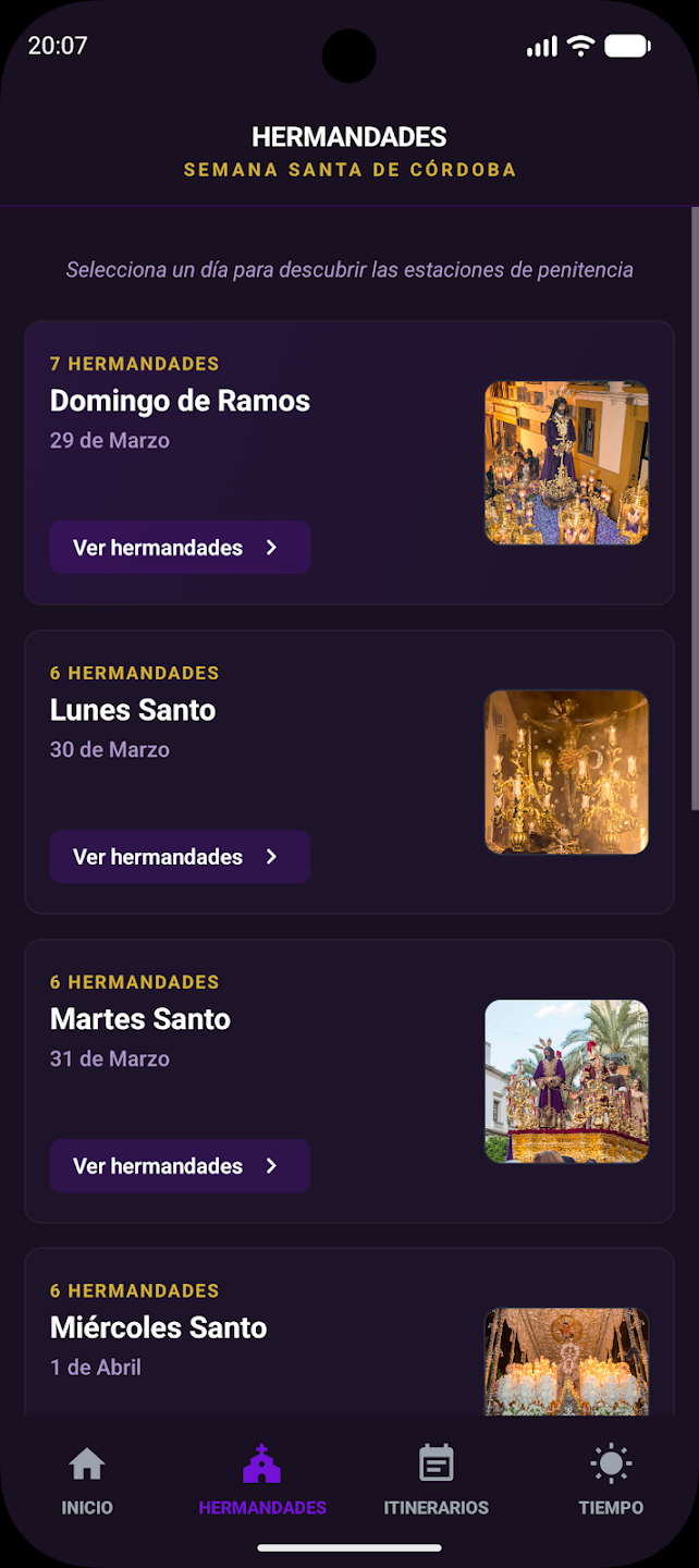 Mapa recorridos cofradías Córdoba - Itinerario en tiempo real