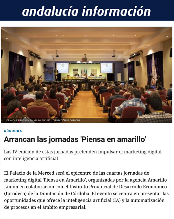 IV jornadas Piensa en Amarillo - andalucia-infromacion