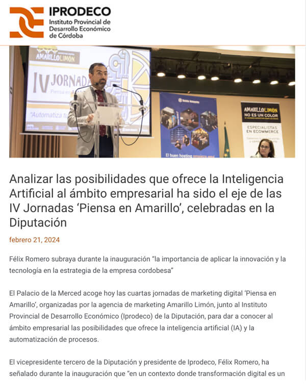IV jornadas Piensa en Amarillo - iprodeco