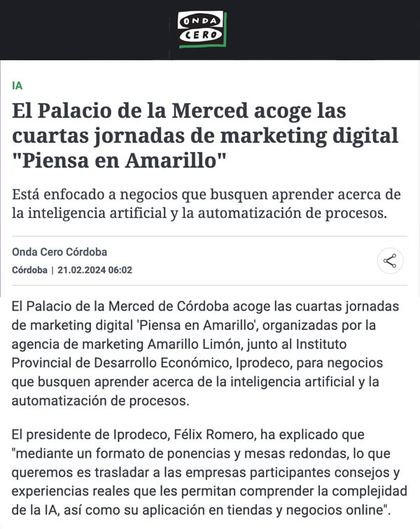 IV jornadas Piensa en Amarillo - ondacero