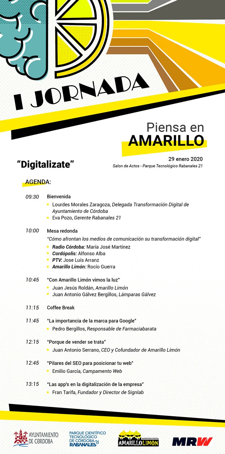 Programa I Jornadas Piensa en Amarillo – Digitalízate