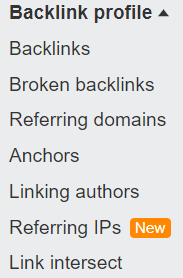 Apartado Backlink profile - Cómo hacer linkbuilding