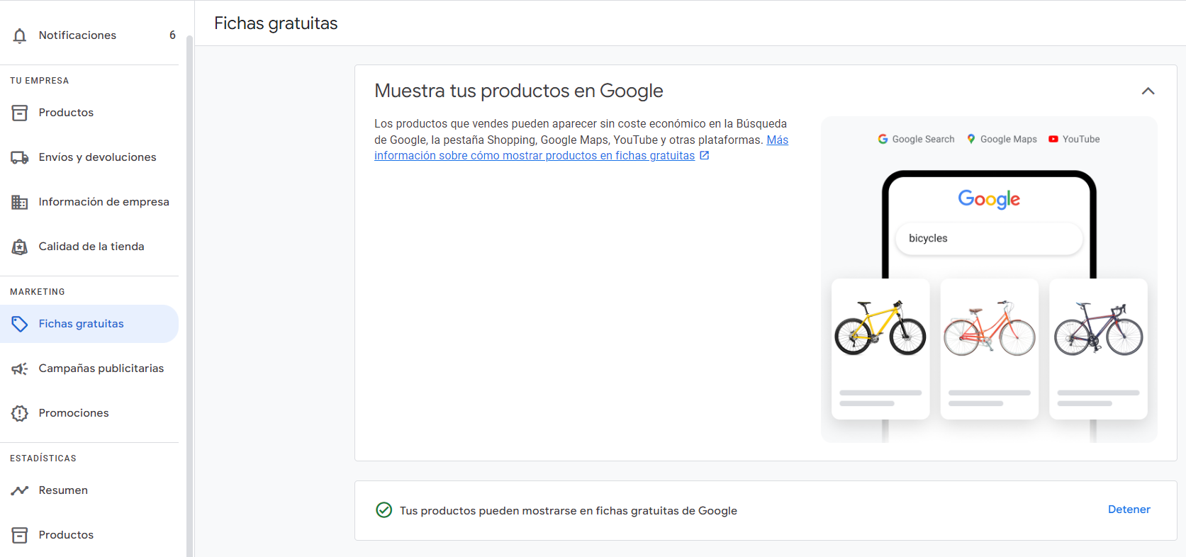 Versión Nueva de Google Merchant Center